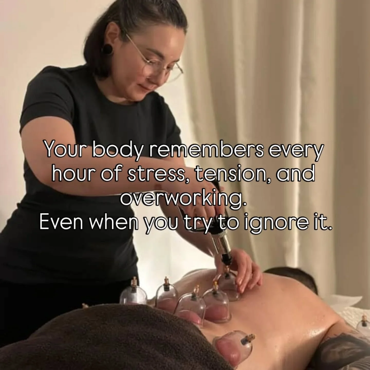 Back pain rarely comes from one moment.  It builds quietly from stress, posture, long hours, and pushing through when the body asks for rest.

Cupping Therapy helps release deep muscular tension, improve circulation, and restore movement where tightn