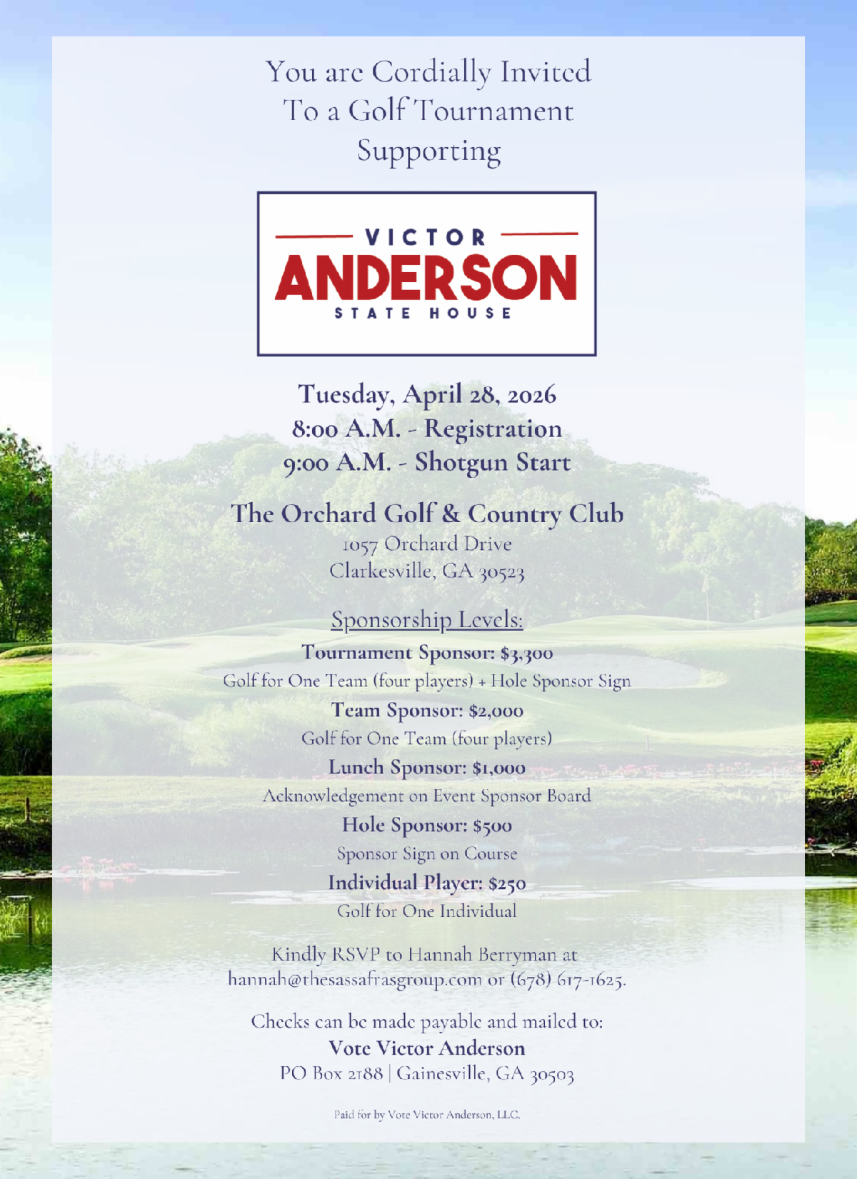 Rep. Victor Anderson Golf Tournament