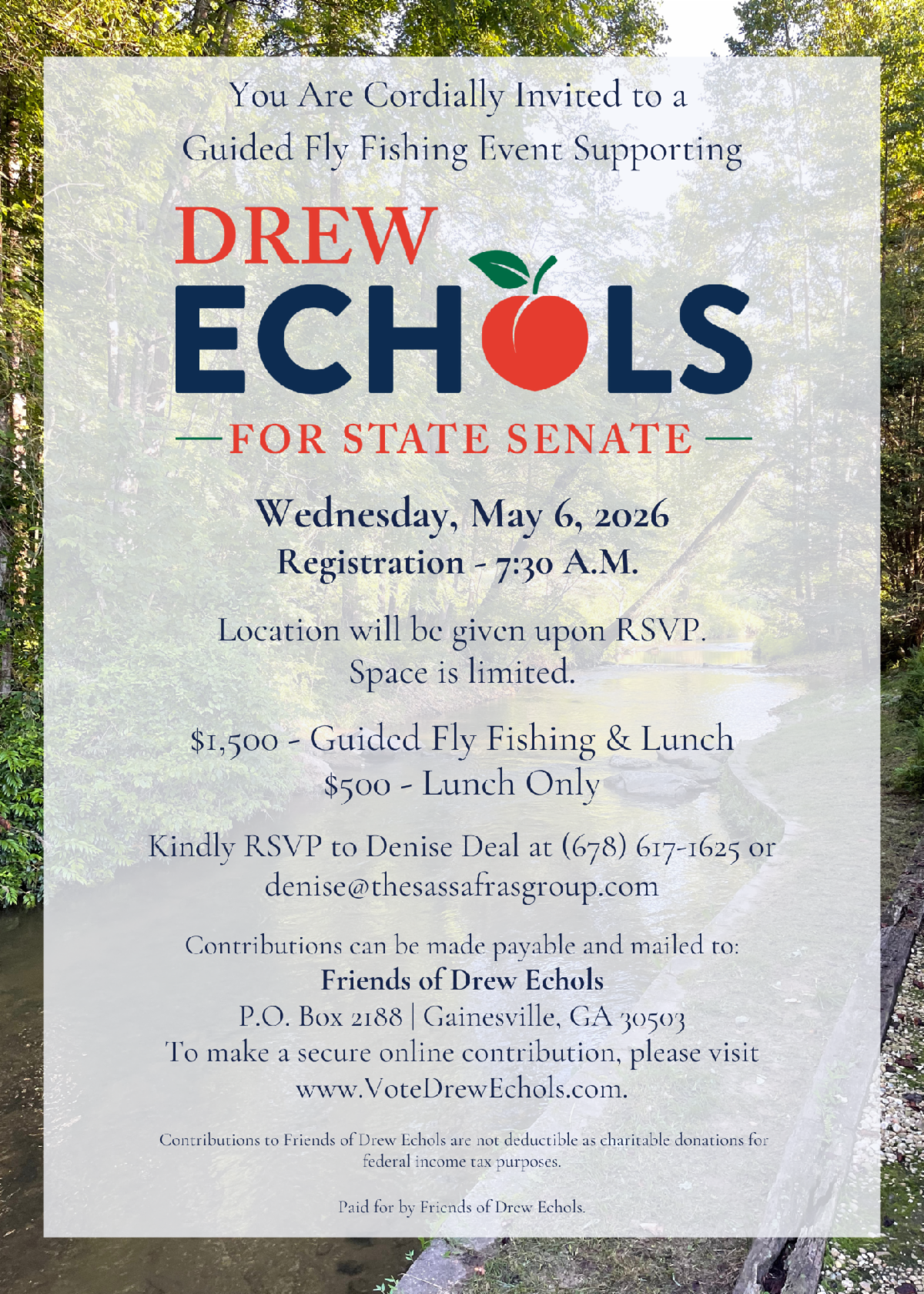 Guided Fly Fishing Event in support of Senator Drew Echols