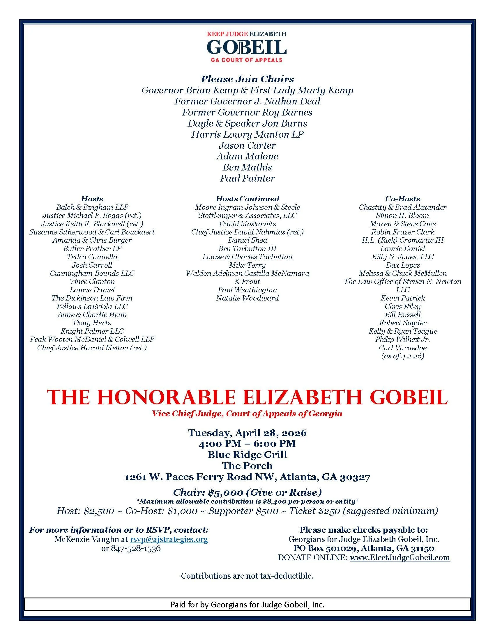 Reception in Support of Judge Elizabeth Gobeil 