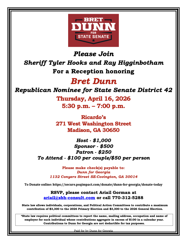 Reception Supporting Brett Dunn for State Senate