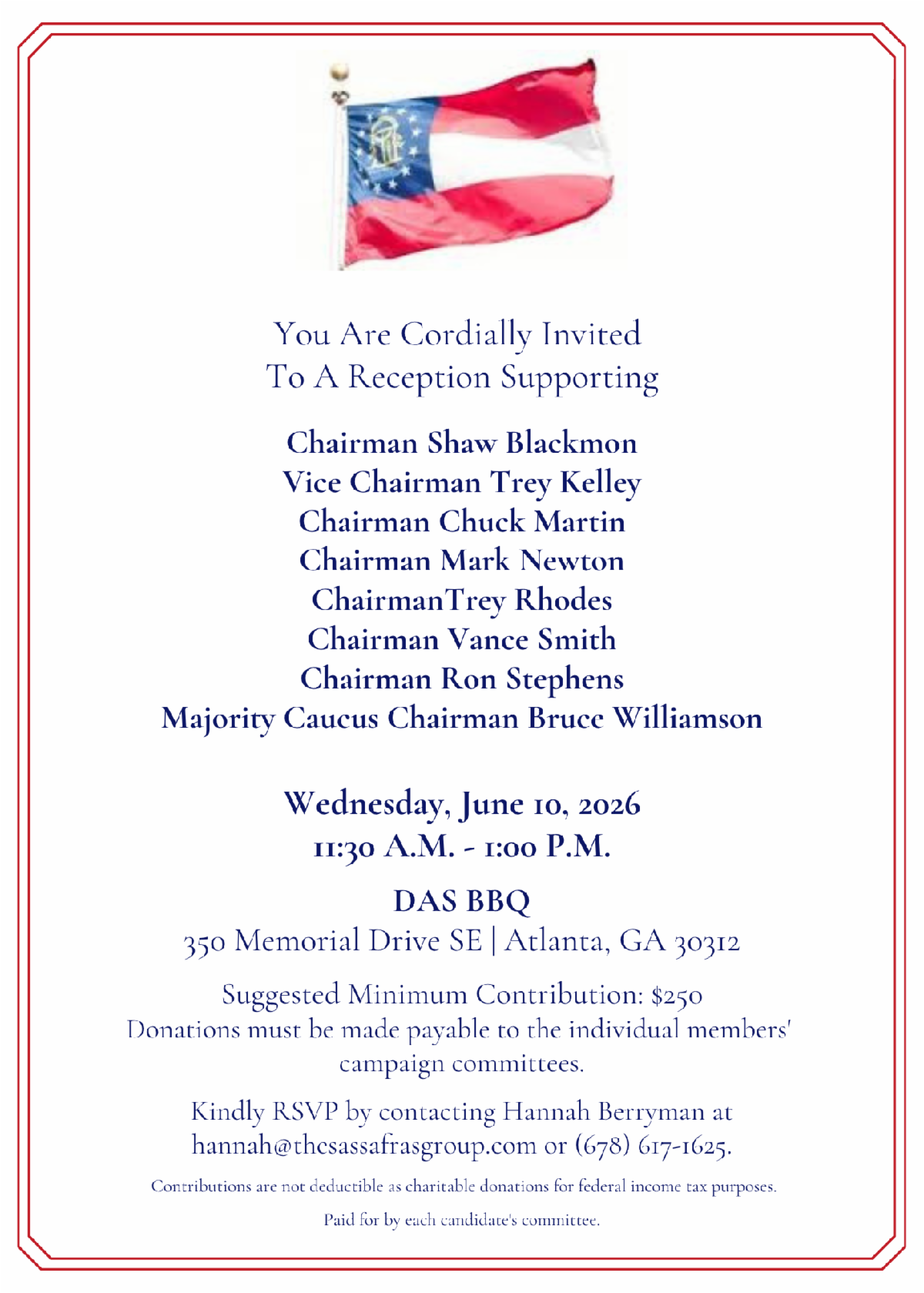 Reception in support of House Ways& Means Committee Members