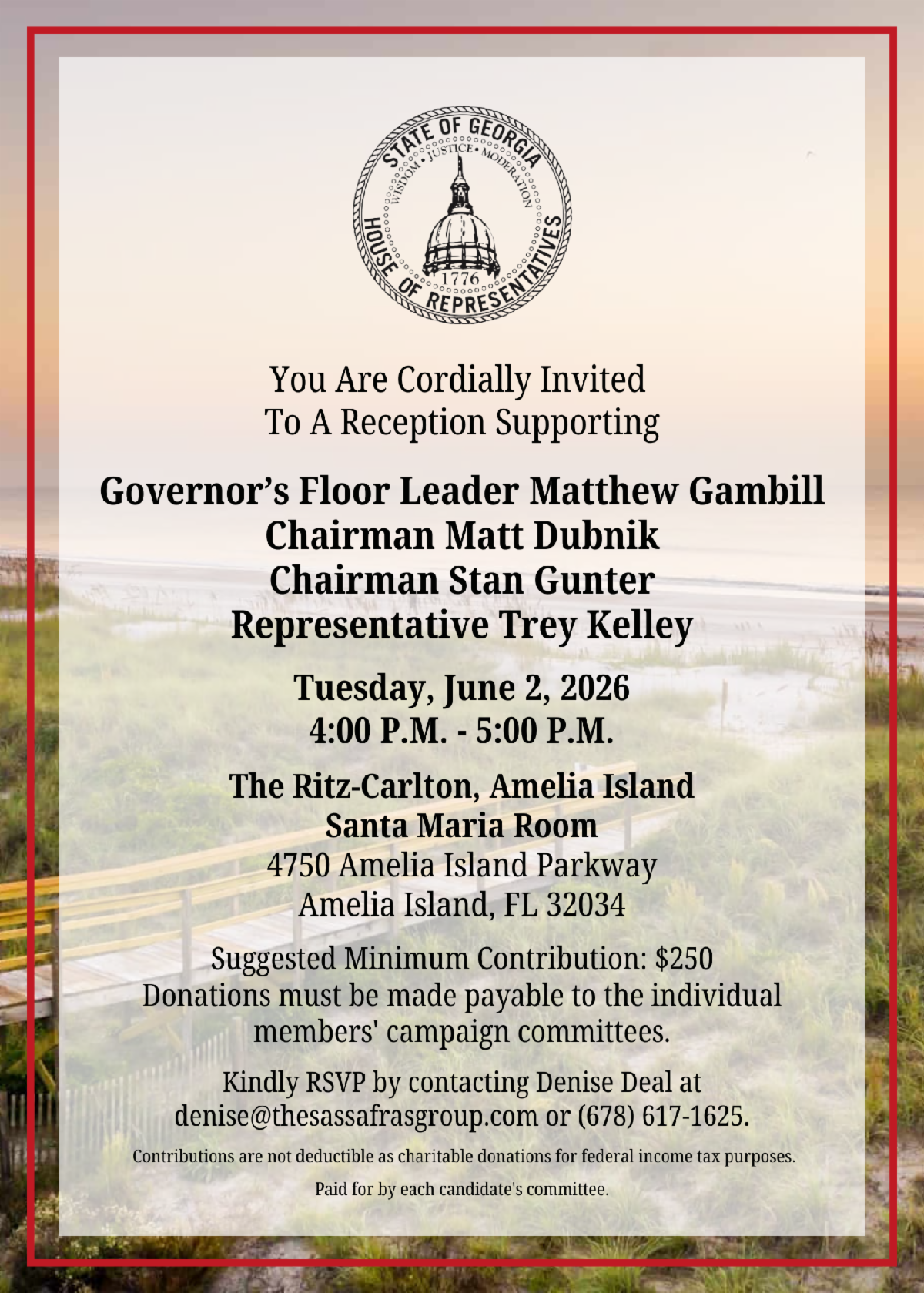 Reception in support of Rep. Matthew Gambrill, Rep. Matt Dubnik, Rep. Stan Gunter, and Rep. Trey Kelley