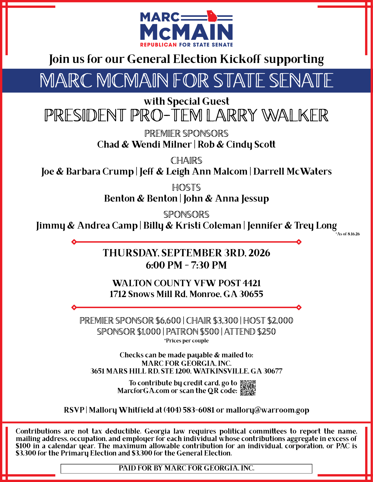 Marc McMain for Senate General Election Kickoff