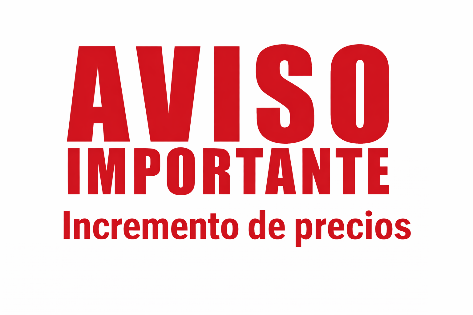 Aviso de Incremento de precios