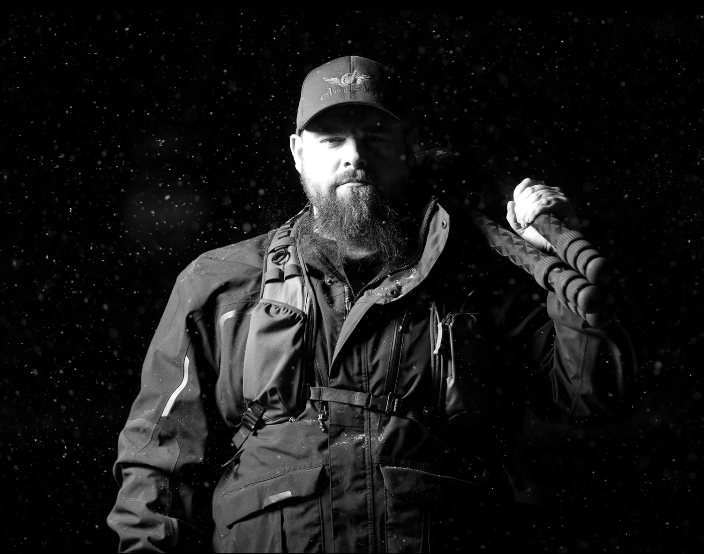 Nick Page holding tripod.