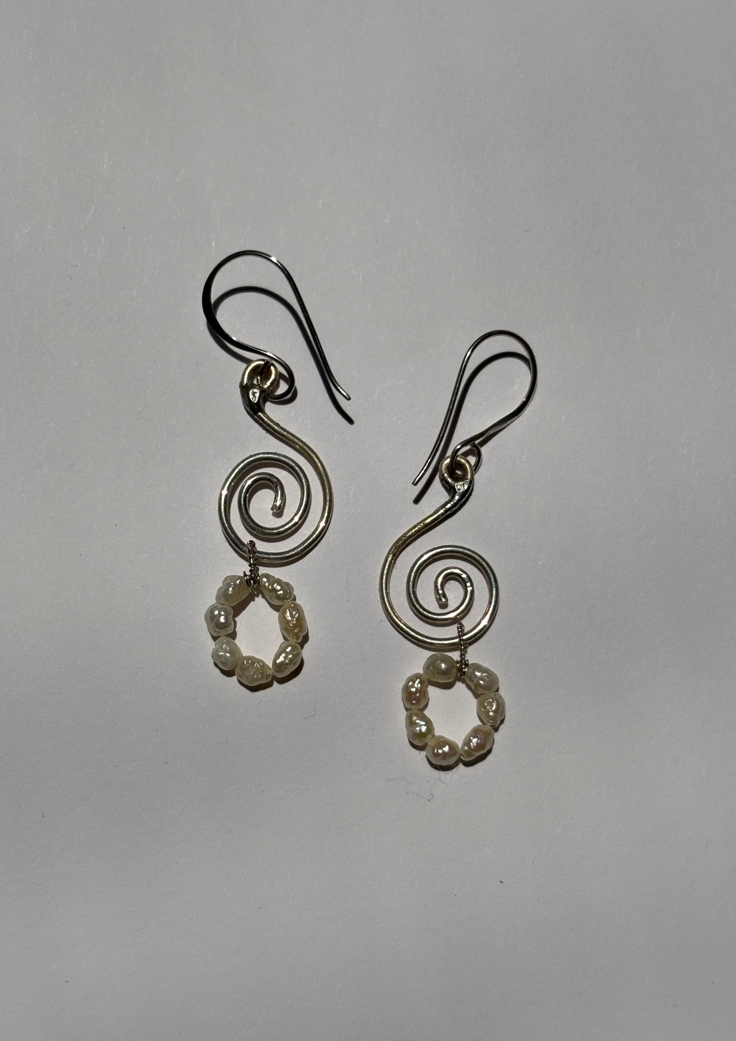 Spiral Pearl Earrings
