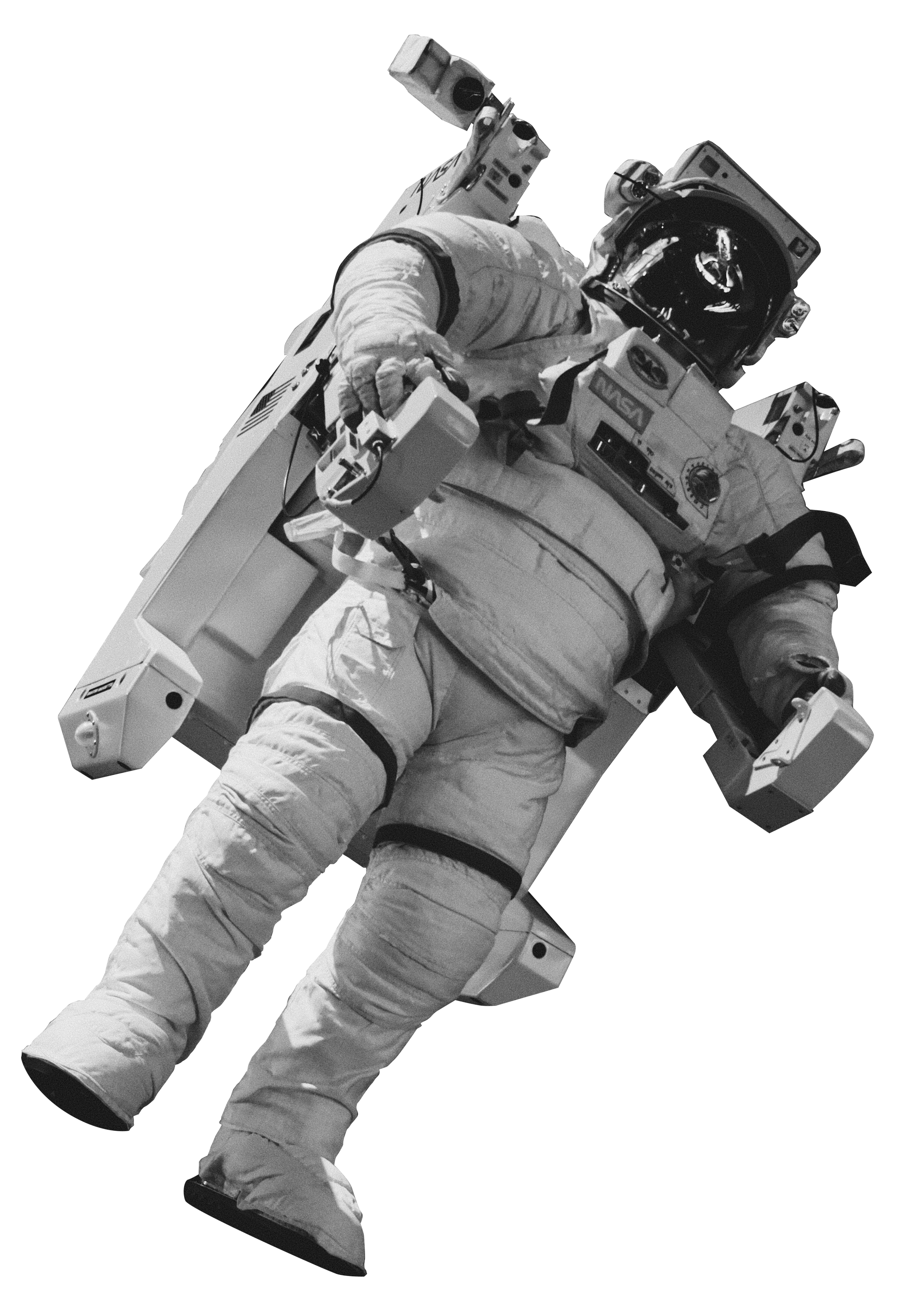 Astronaut toy floating in space