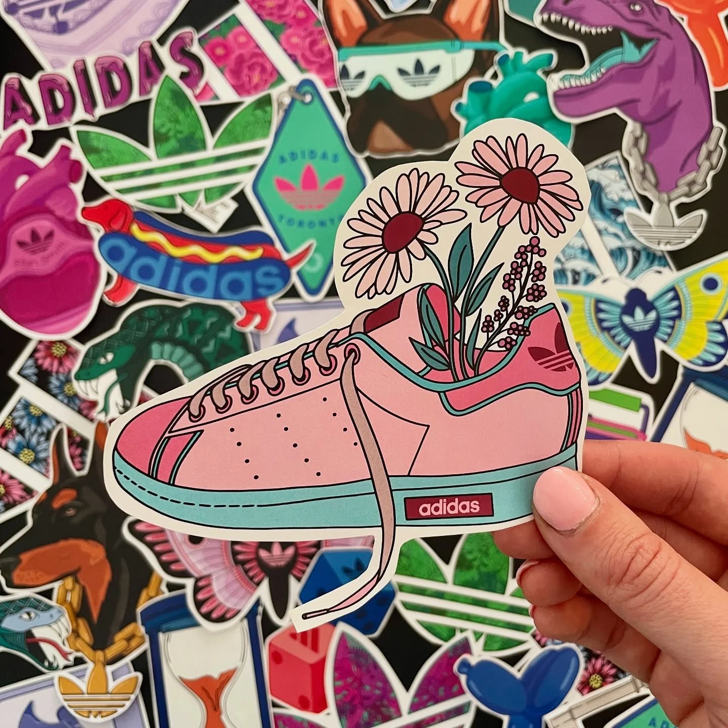 A real pinch-me moment &mdash; my designs are now featured at the Adidas Toronto Lab inside the Eaton Centre.

It&rsquo;s a space where you can customize your Adidas products with prints, patches, embroidery, and more.

As someone who used to save up