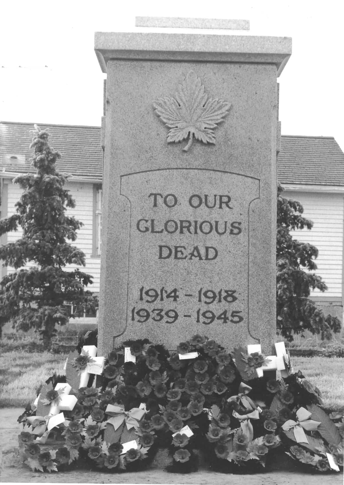 Rosetown cenotaph in the 1950s