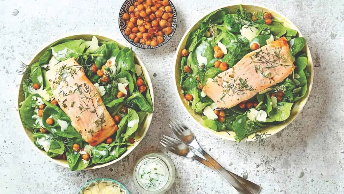 Recipe of the Week: Kale Chickpea Salad with Trout