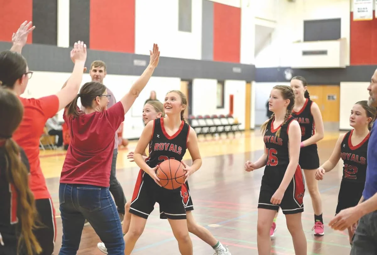 Basketball girls vs parents, siblings and coaches