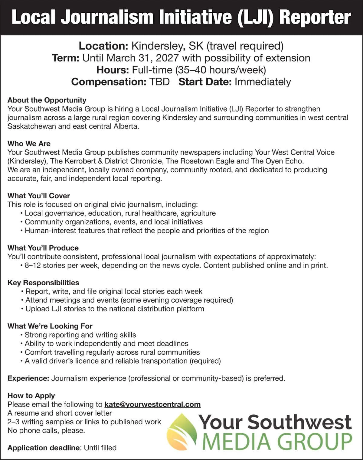 Local Journalism Initiative (LJI) Reporter