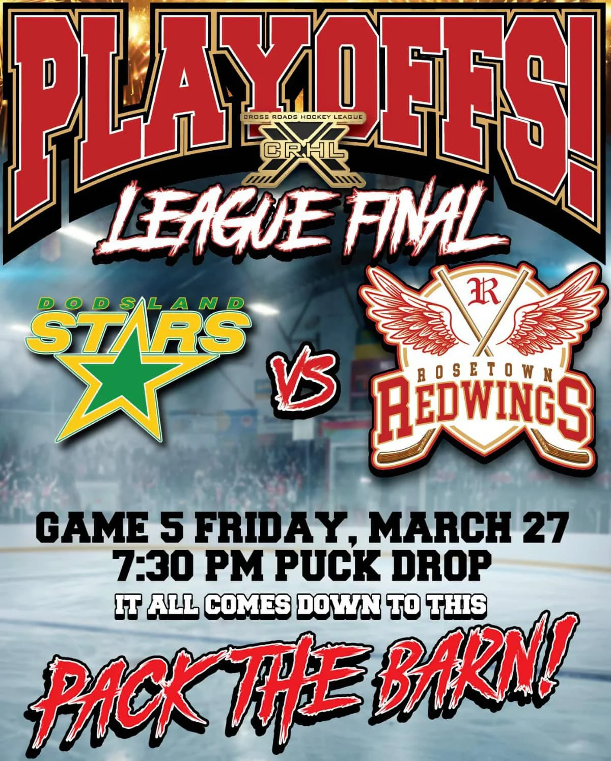 Redwings, Stars to settle CRHL final in Game 5