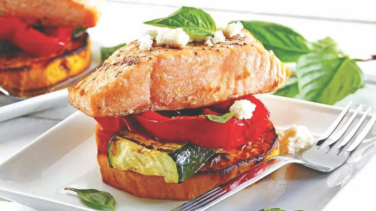 Recipe of the Week: Grilled Vegetable and Salmon Stacks