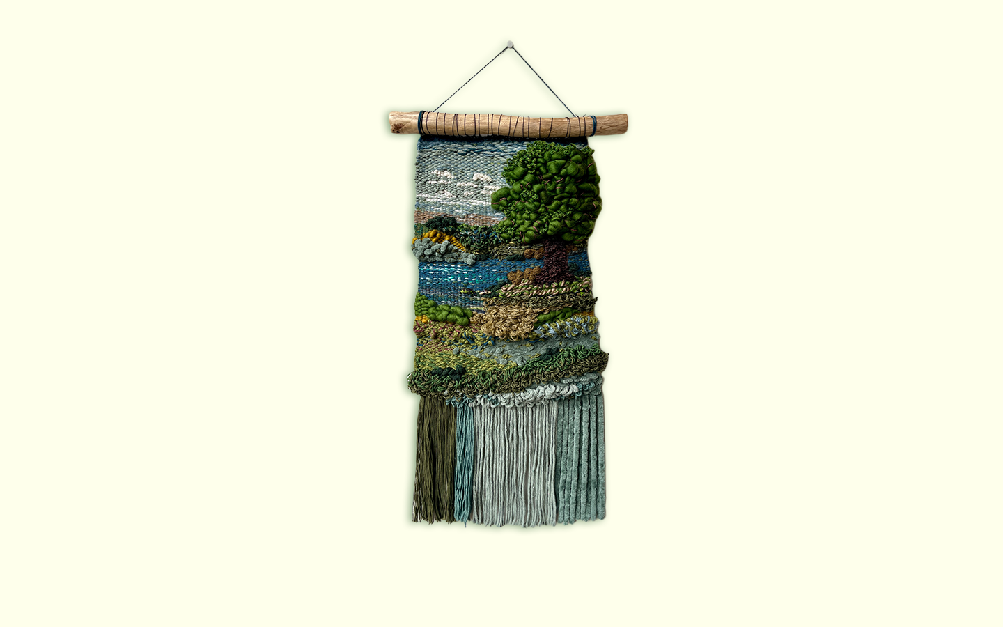 Handwoven Nature Landscape With A Tree Kilim Wall Art