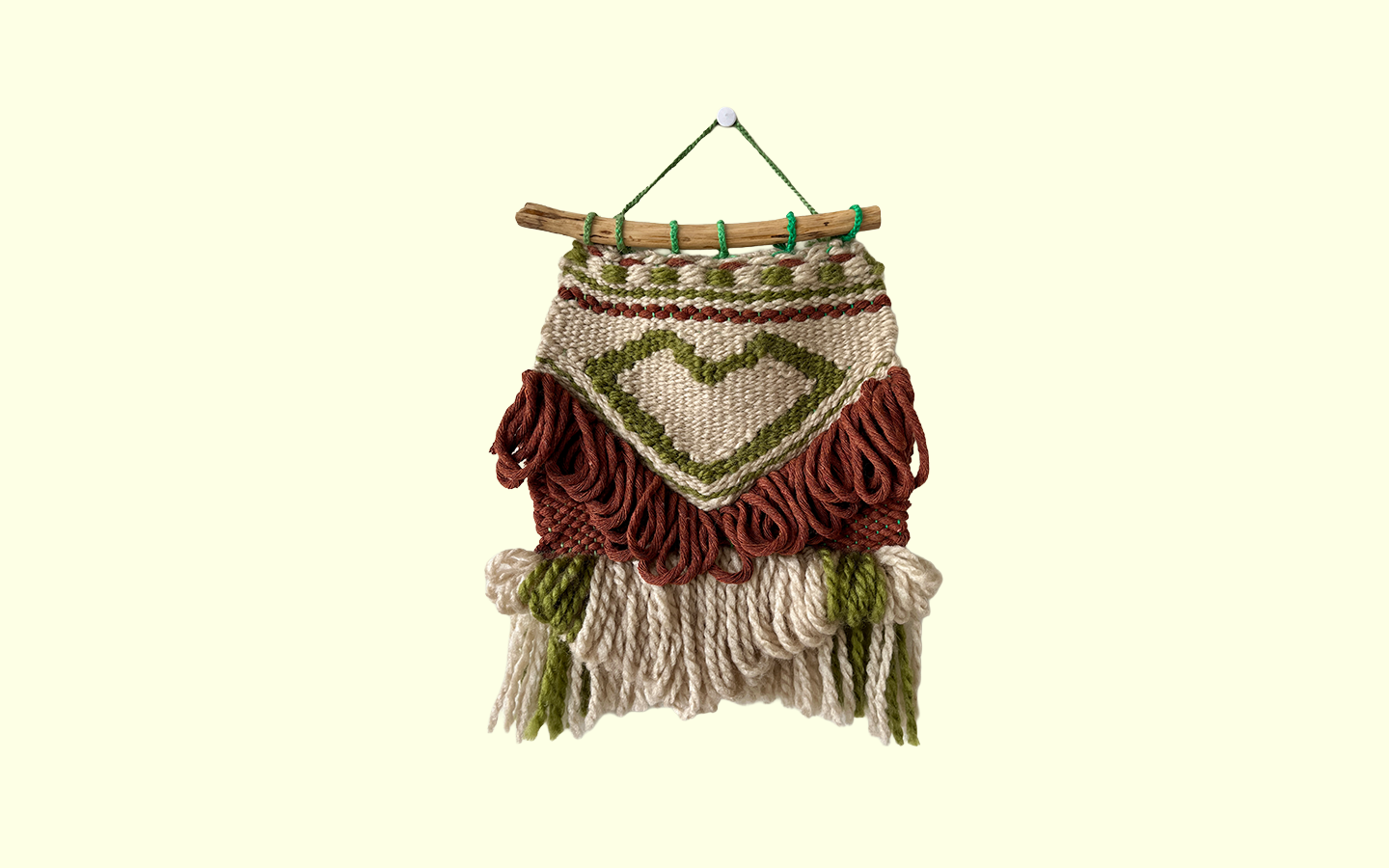 Brown, Beige and Green Heart
