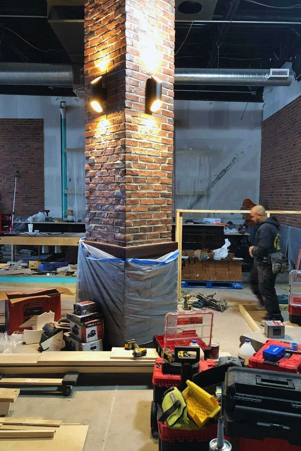 Brick column installation and interior remodeling by JECAM