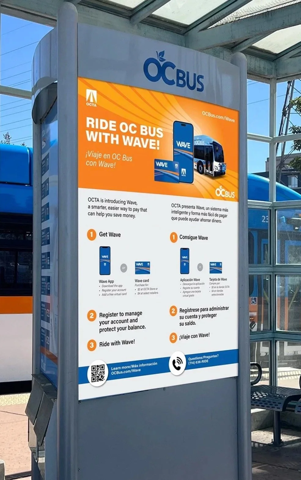 Kiosks at transportation centers introduced riders to Wave.