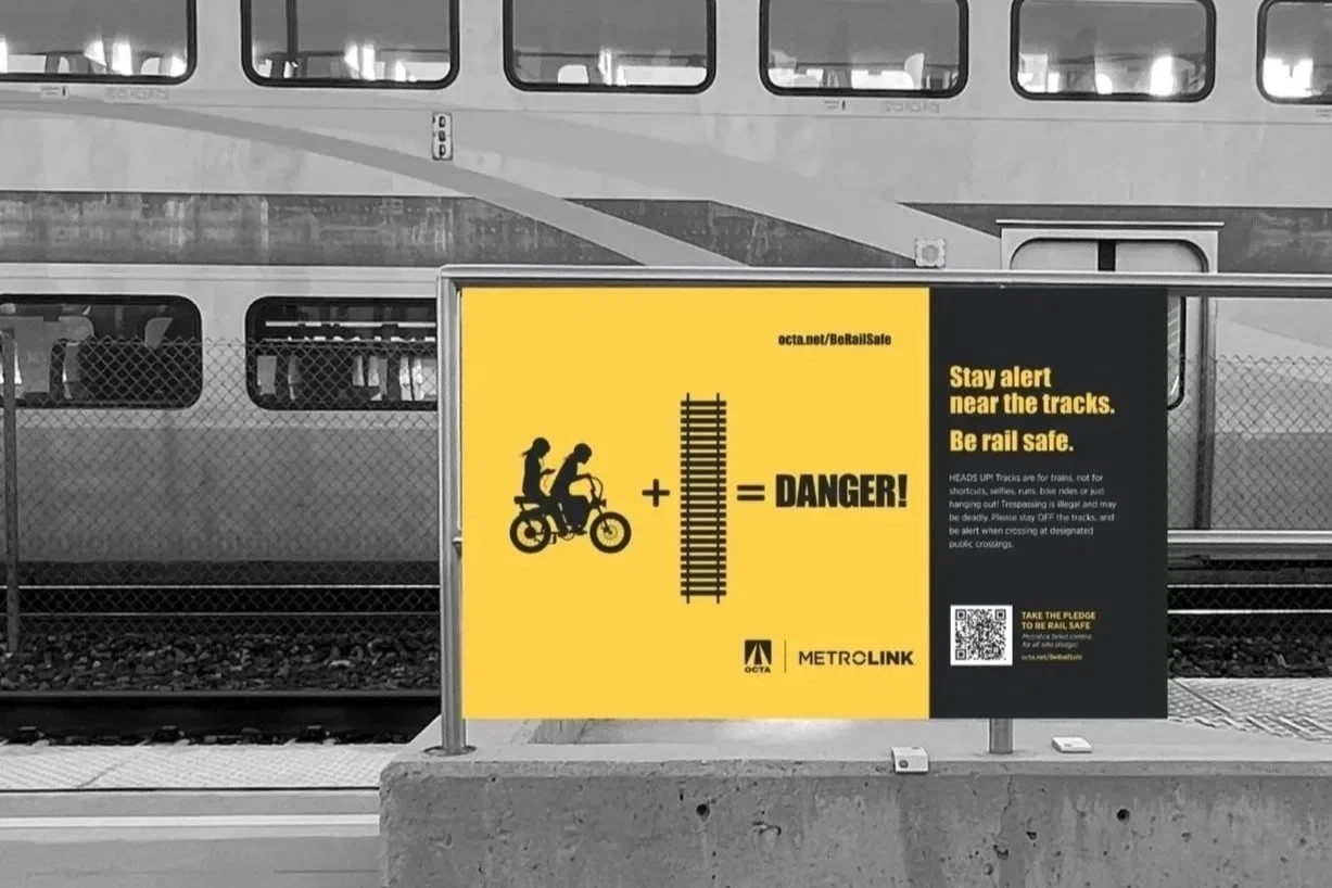The campaign includes station banners.