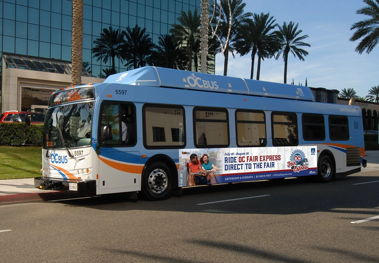 Bus exterior ads included messaging on both sides of the bus.