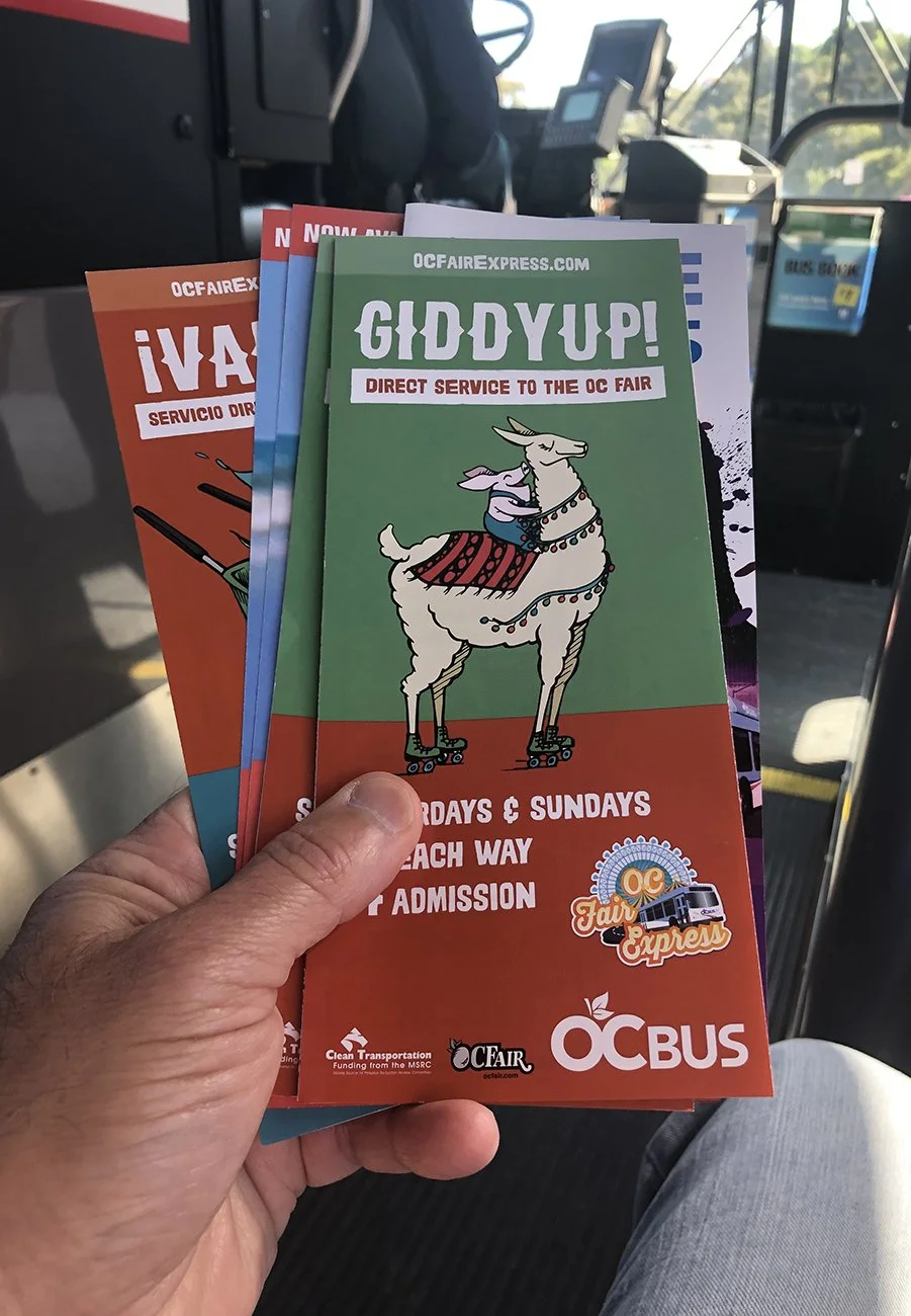 Bilingual brochures provided information on all the pick-up points for the service.