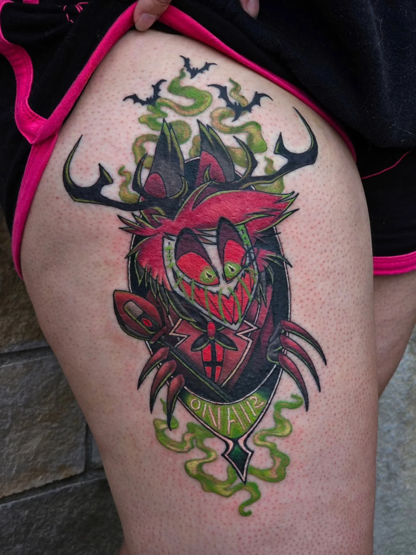 Alastor! Half healed, half fresh ✨️ I had so much fun with this project 🎙❤️ I would absolutely love to do an Angel Dust in this style!

#artistsoninstagram #art #tattoo #tattooartist #tattoooftheday #colortattoo #hazbinhotel #alastor #hazbin