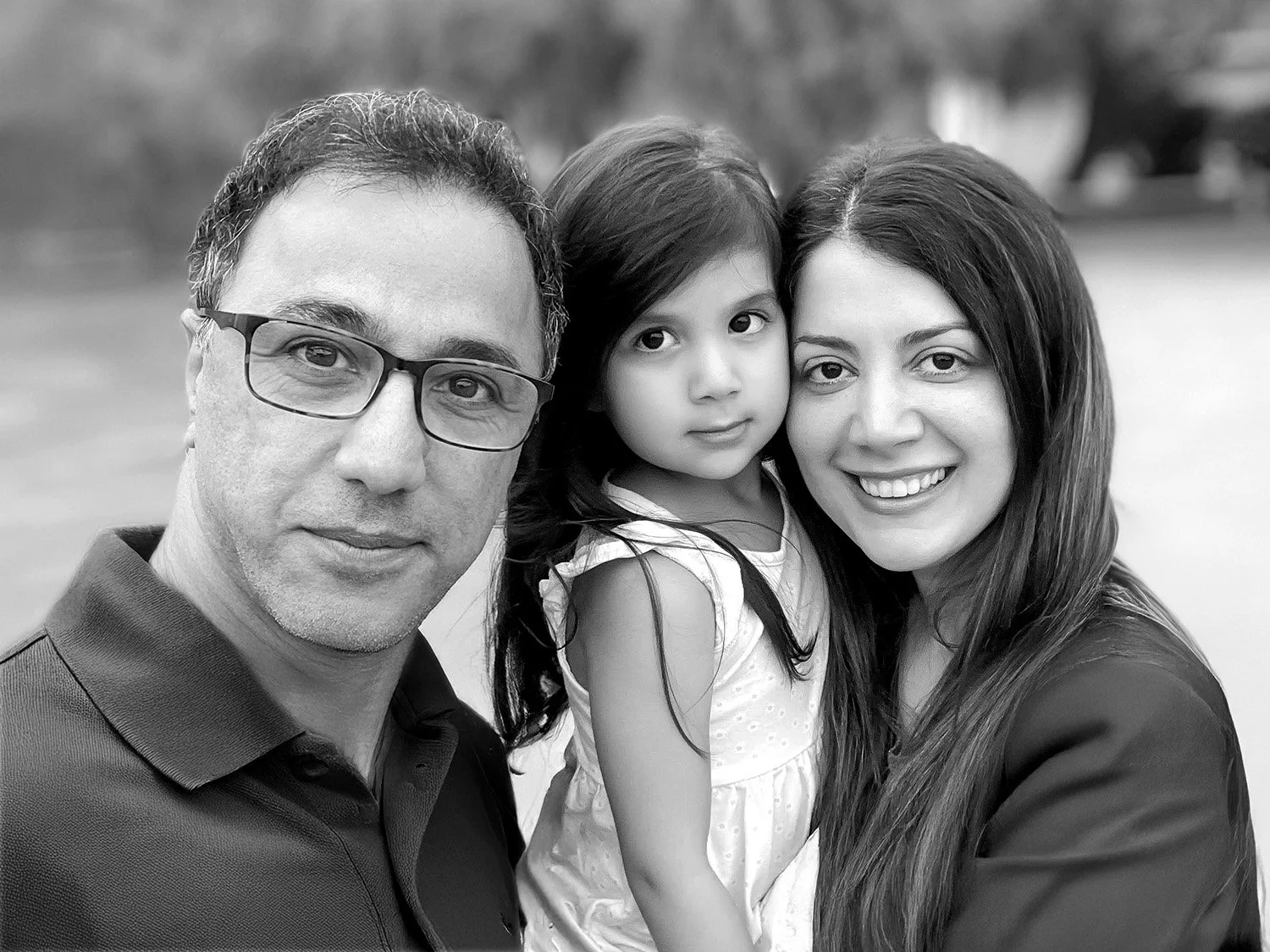 A family portrait of Hamid Nejad, the wedding and portrait photographer in San Diego, California.
