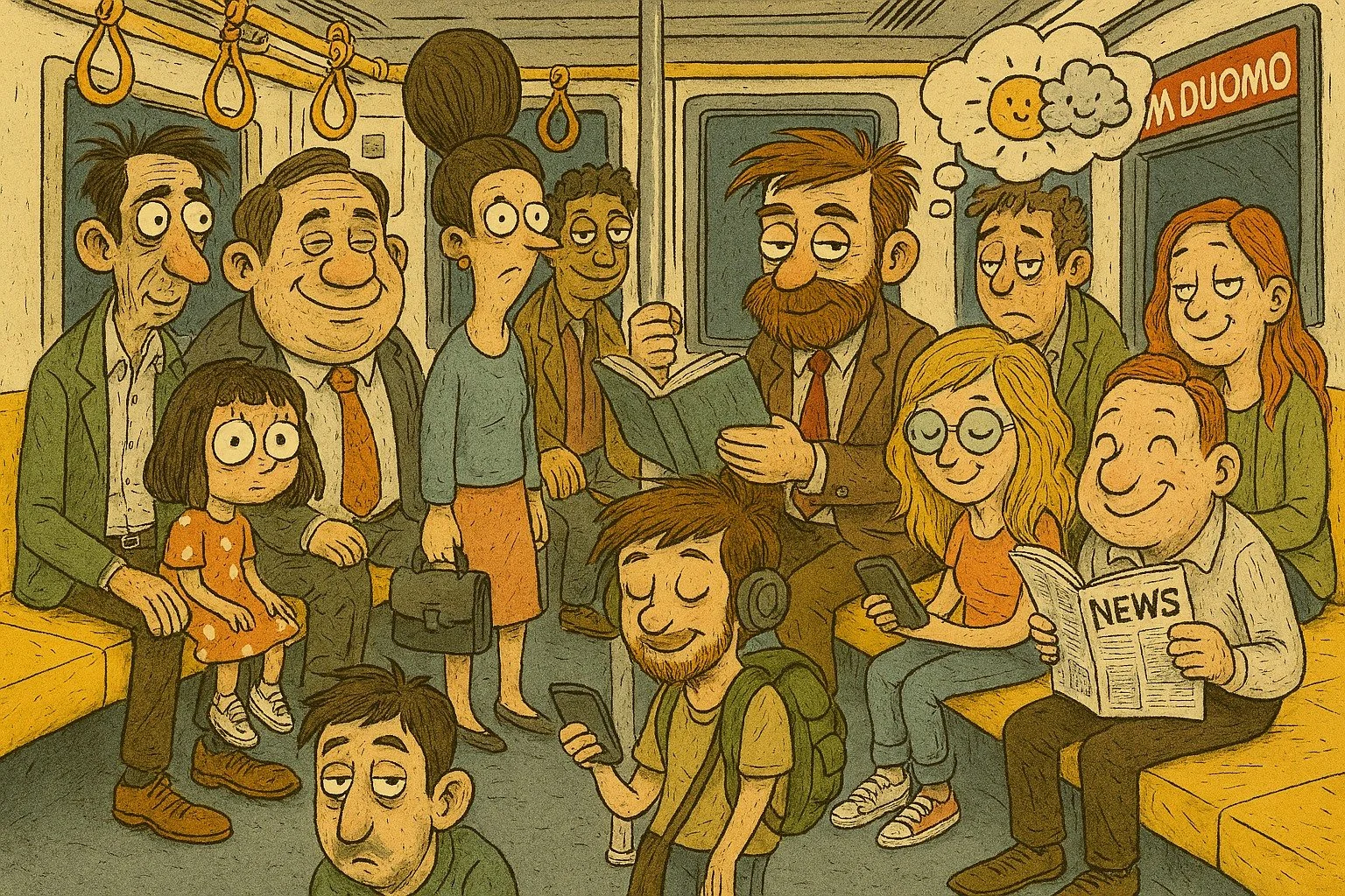 Metro delle 7.30: sonno, smartphone e piccole collisioni umane