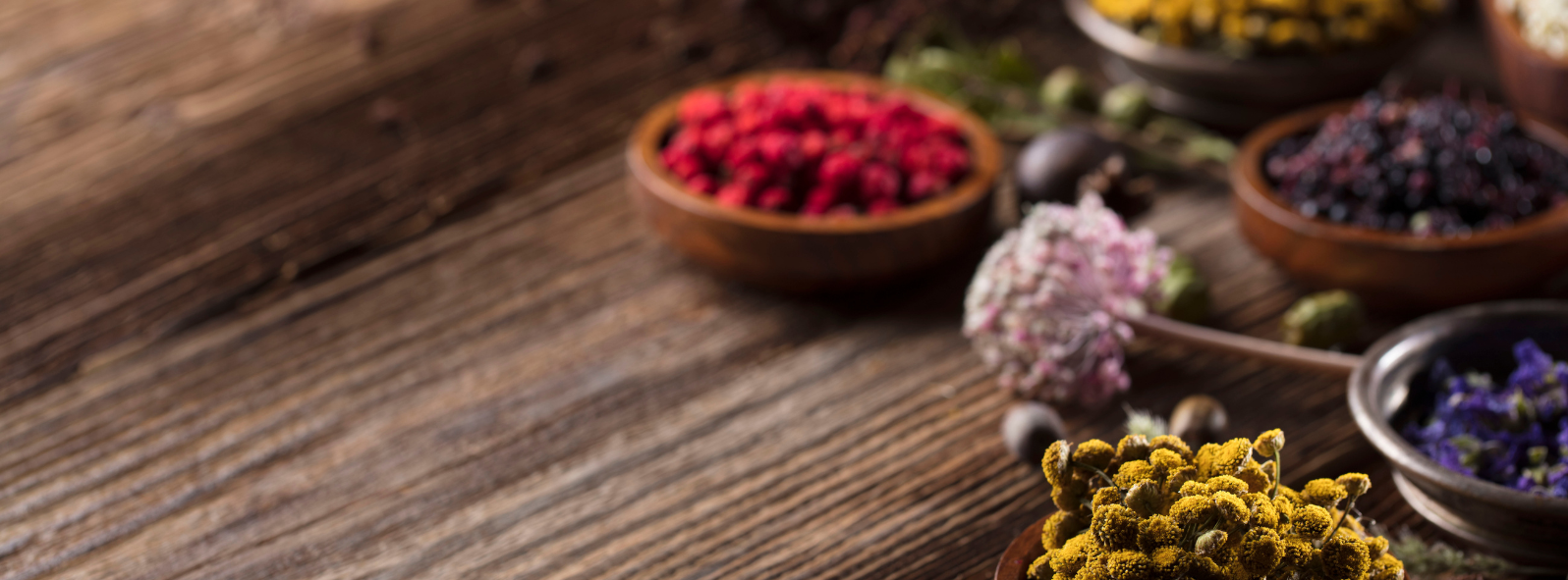 Dried herbs and botanicals used in naturopathic and integrative medicine