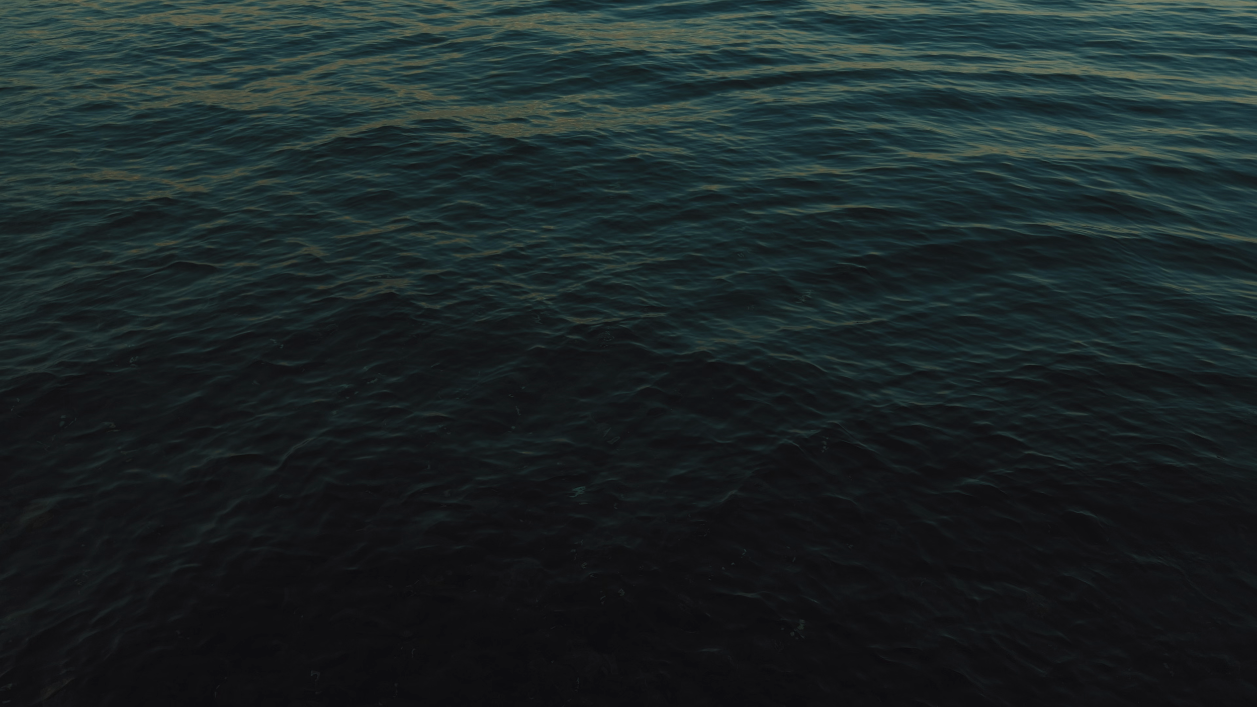 Open water or ocean with rippling waves under dim lighting.