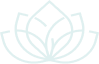 Outline of a lotus flower in white against a transparent background.