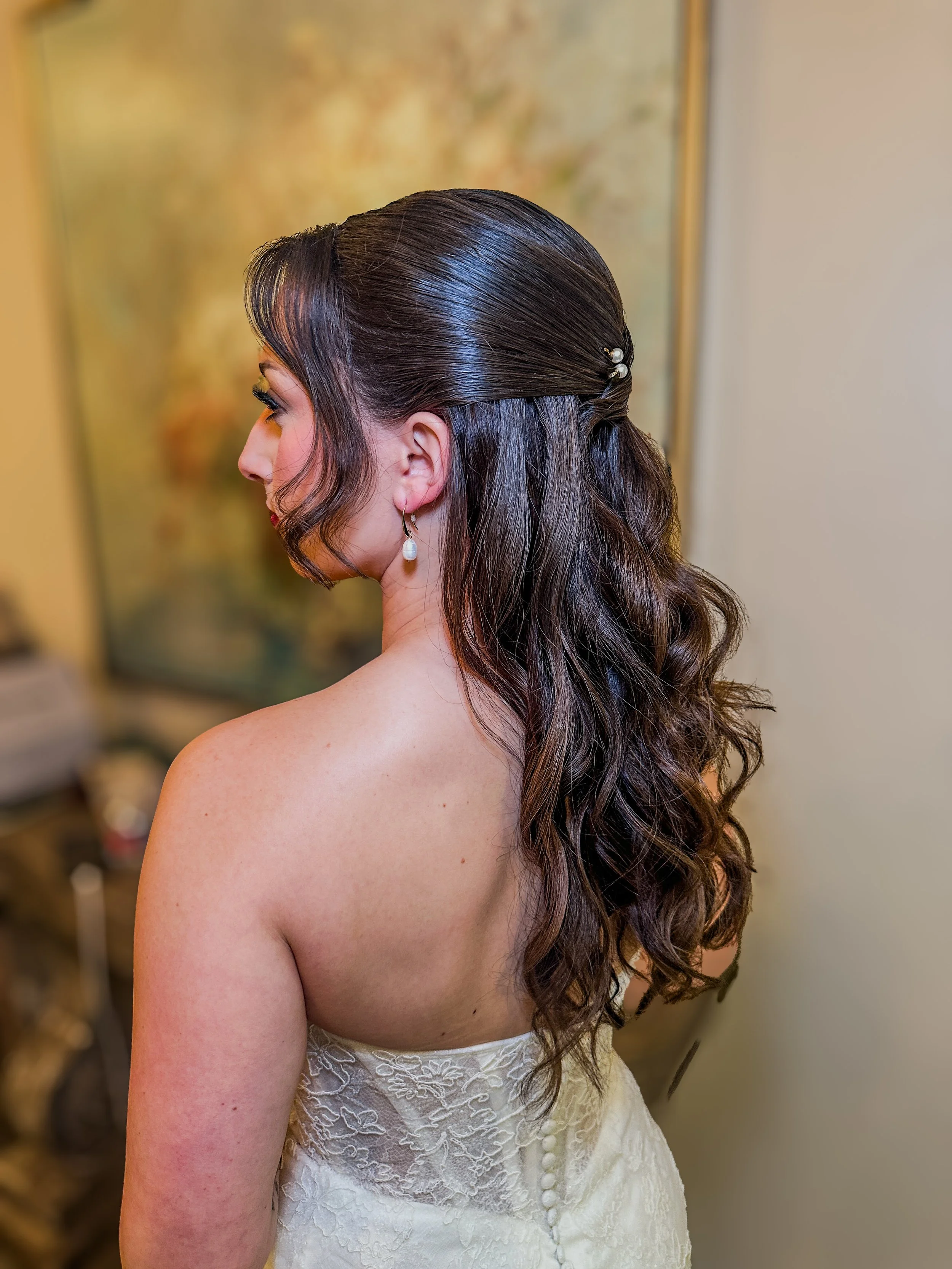 Oklahoma City Bridal Hair; BRIDE; Half-up; Stephanie Renee Bridal Hair