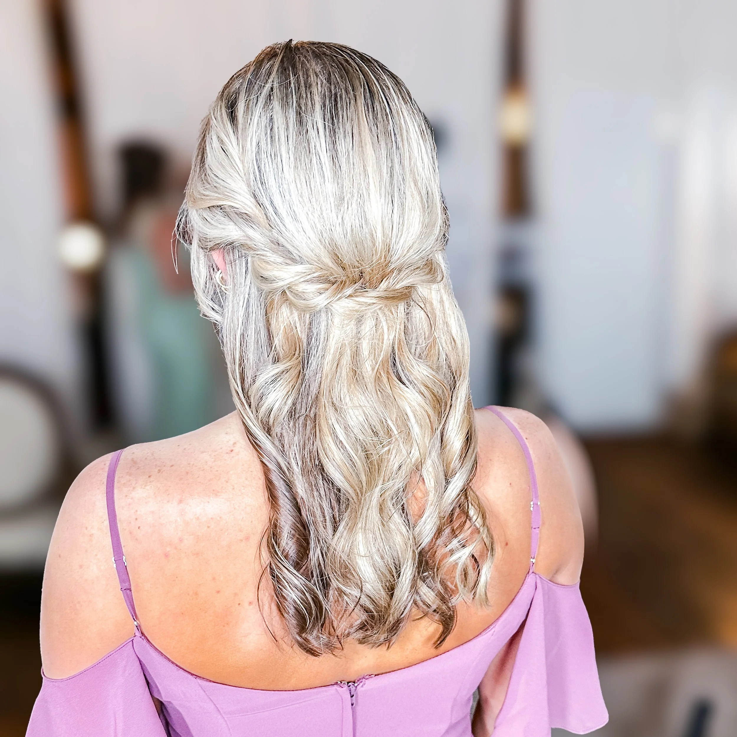Oklahoma City Bridal Hair; Bridesmaid; Half-up; Stephanie Renee Bridal Hair