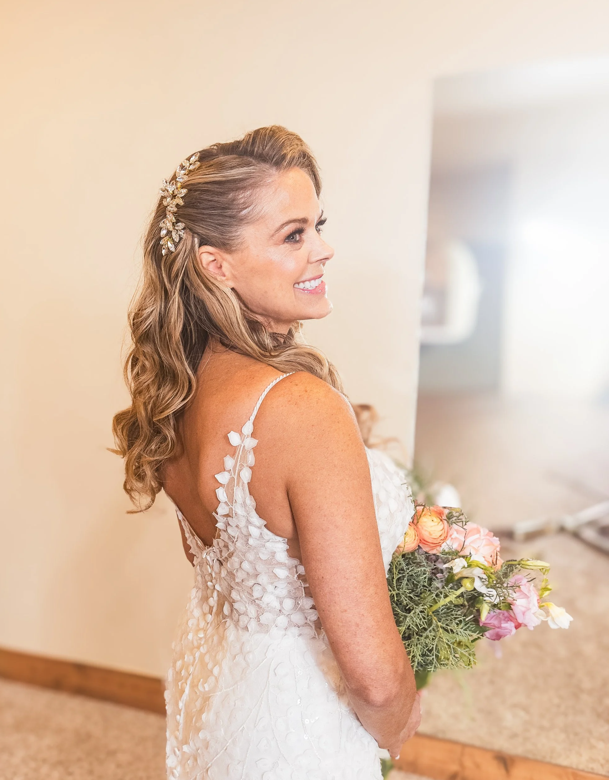 Oklahoma City Bridal Hair; BRIDE; Half-up; Stephanie Renee Bridal Hair