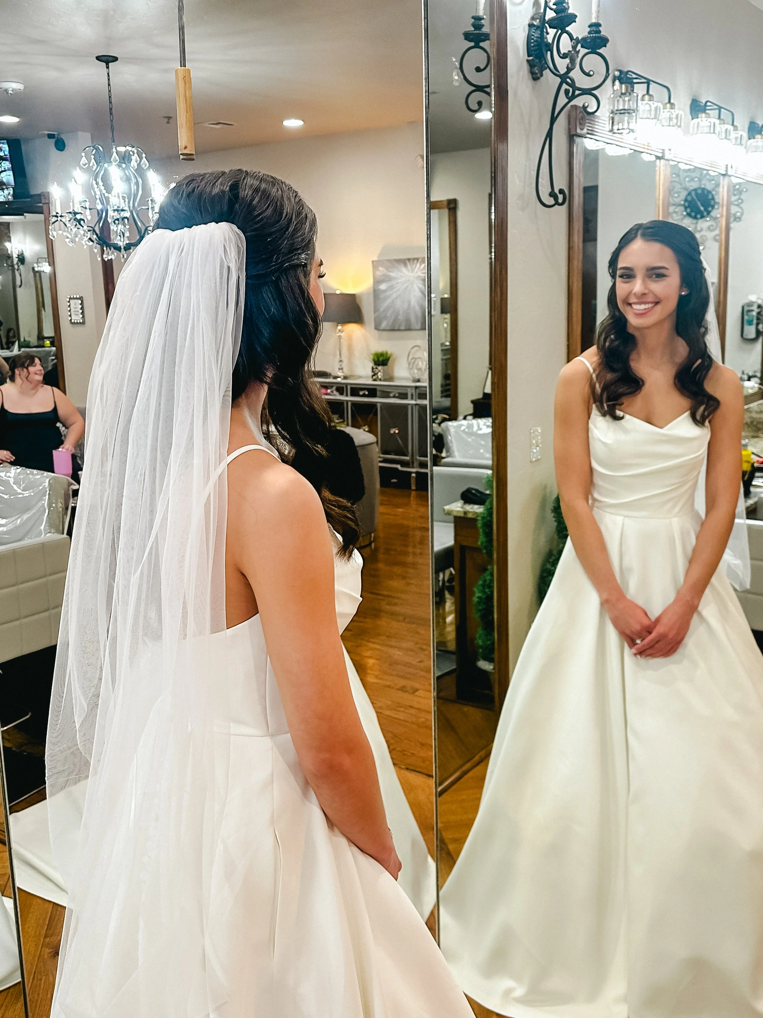 Stephanie Renee Bridal Hair; wedding hair half-up