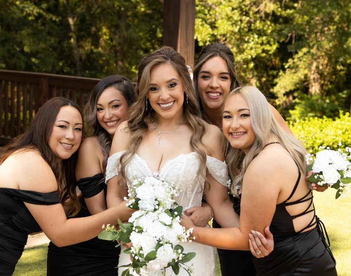 Half-up Bridal updo, soft modern waves; wedding hair by Stephanie Renee in Oklahoma City 