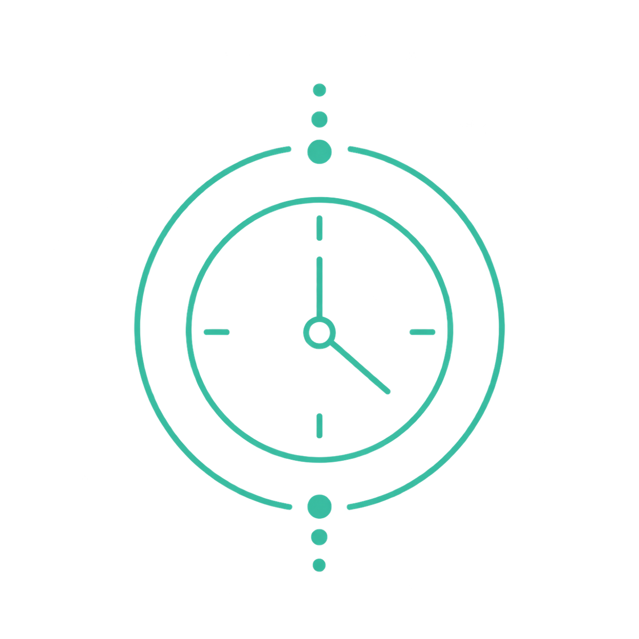 Digital illustration of a stopwatch with a glowing cyan outline and a black background, showing the time 4:00.