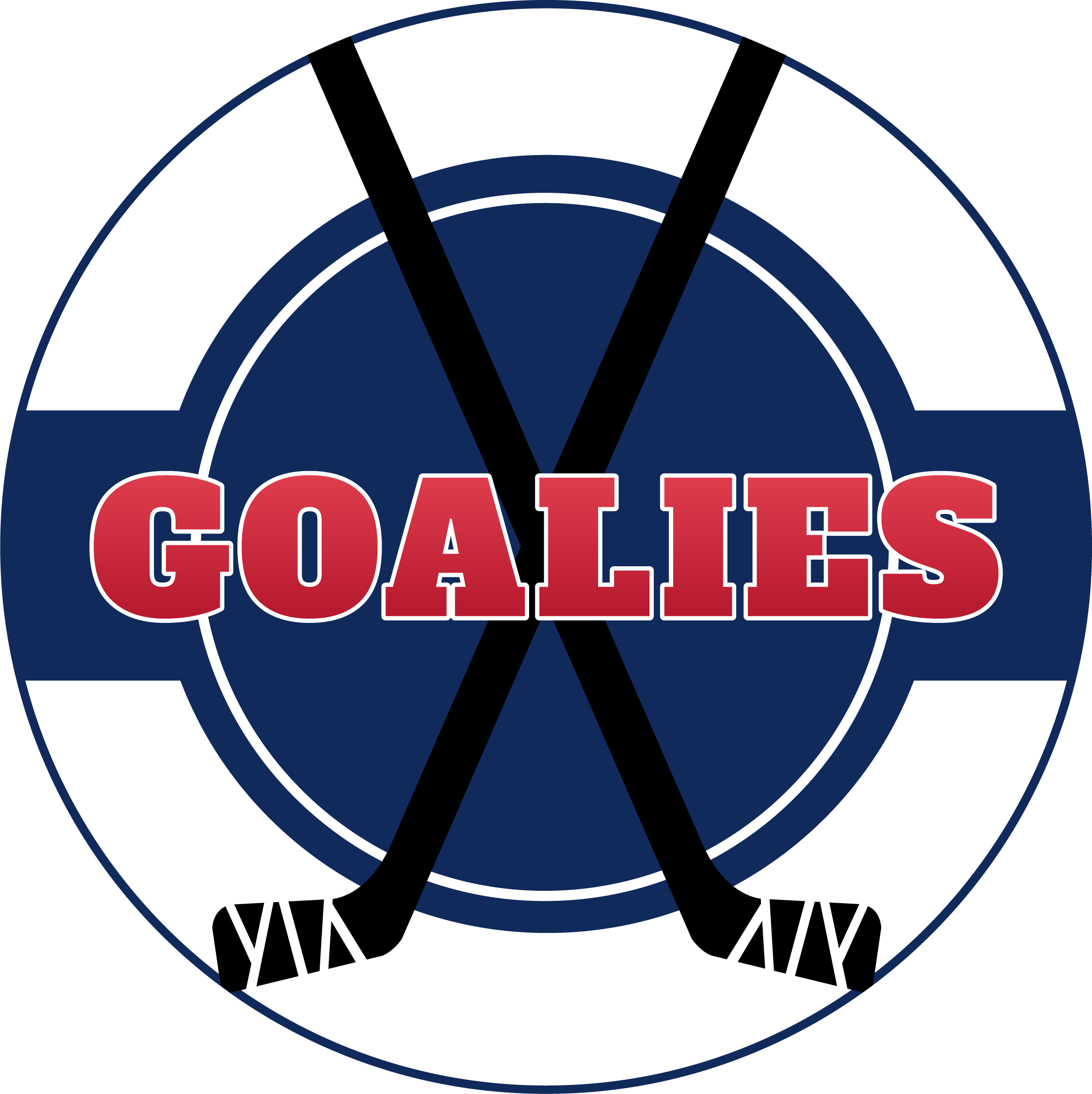 Stylized hockey goal with the word 'GOALS' in bold red letters overlayed.