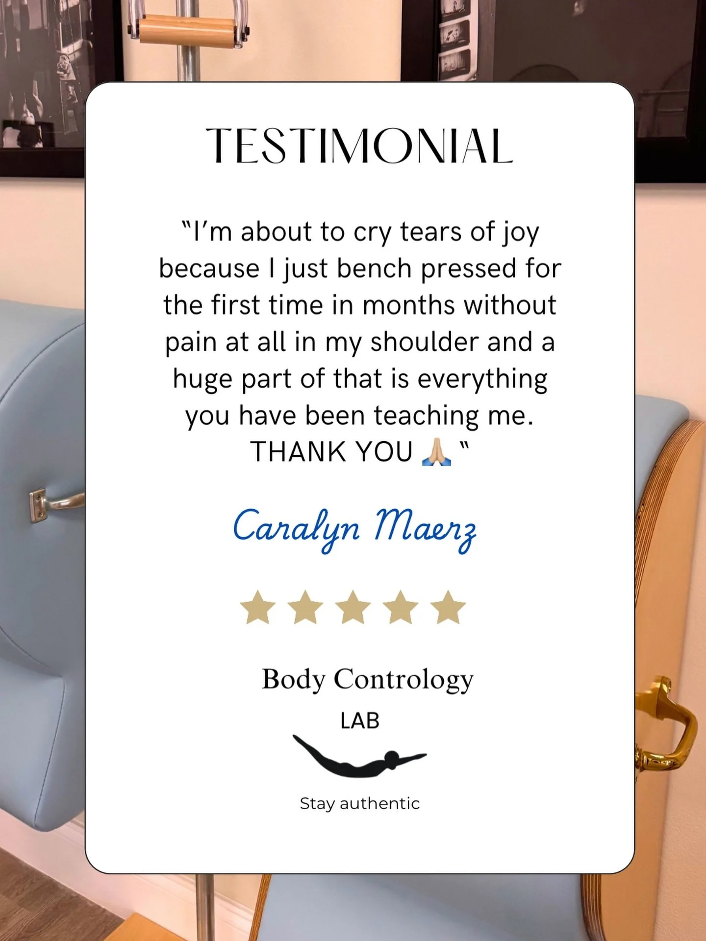 This is what it&rsquo;s all about! We want to help you incorporate Contrology into your daily life so you can have better health, feel strong and engage in your favorite activities with no pain ✨🙌🏽 
Thank you @caraboutwellness for your sweet messag