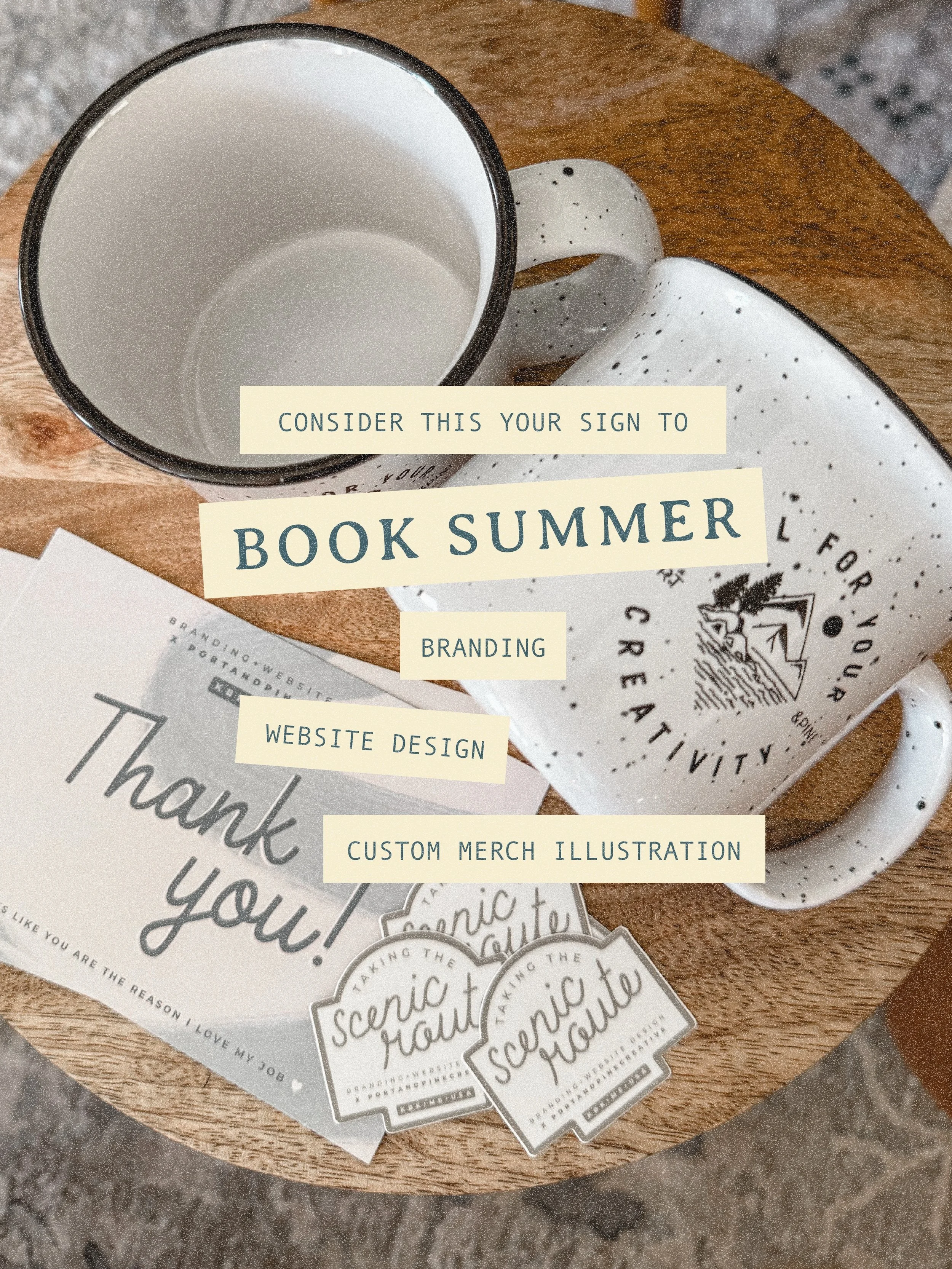 Consider this your sign to book your summer branding / website design / custom merch illustration 

Now booking August &amp; September before I take a fall break 👀 if you&rsquo;d like to work together in 2026 shoot me a dm or an email and let&rsquo;