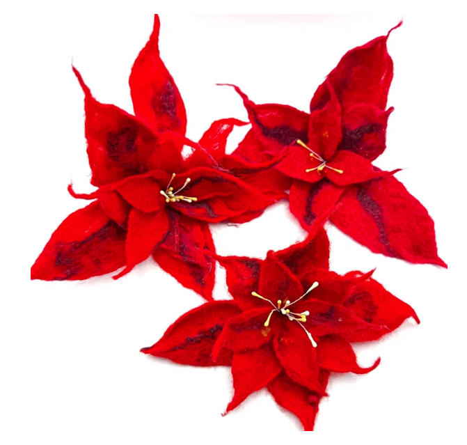 Felting: Poinsettias