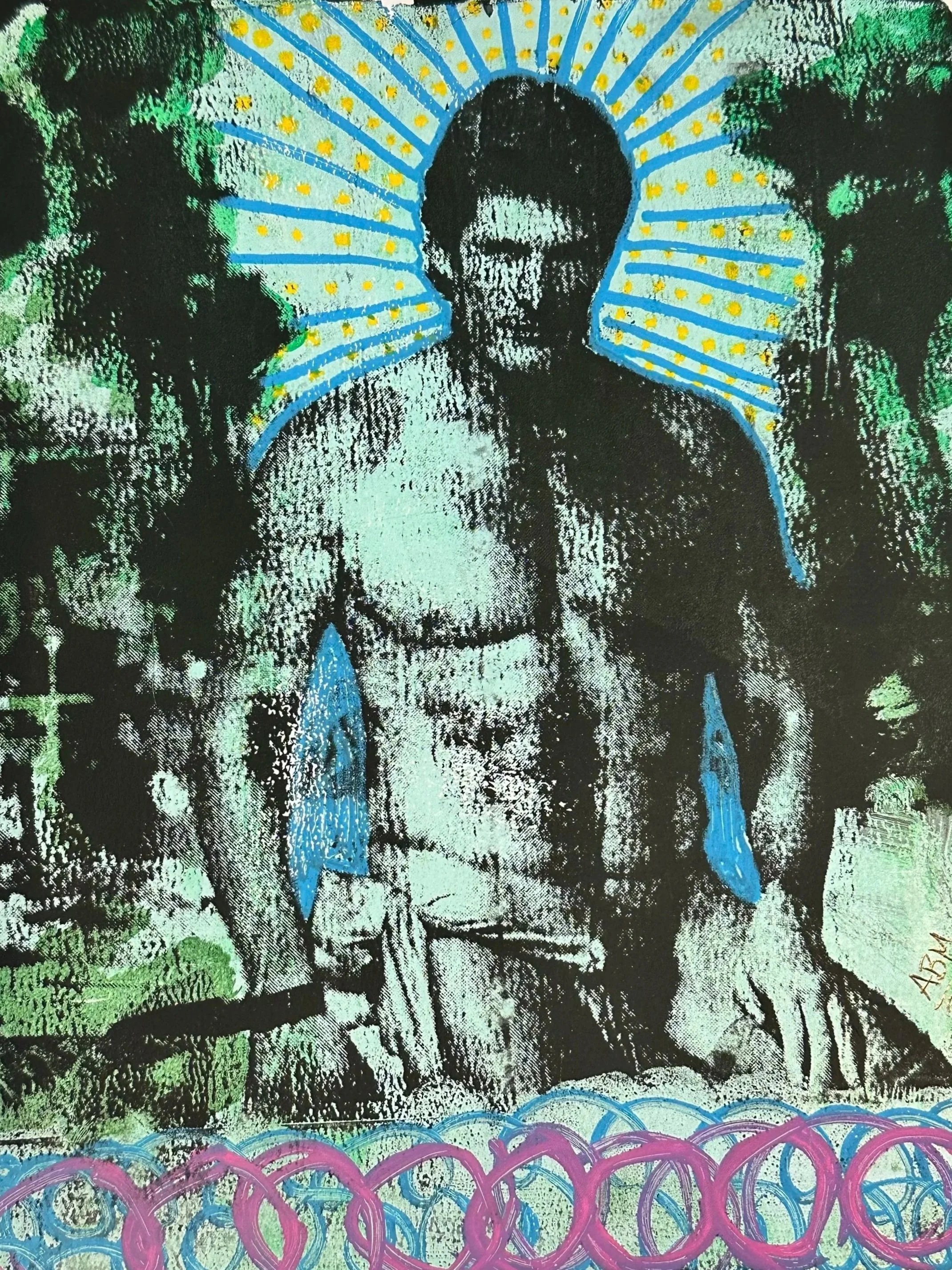 Hoff of the Palm Grove - 2024- Acrylic & Paper