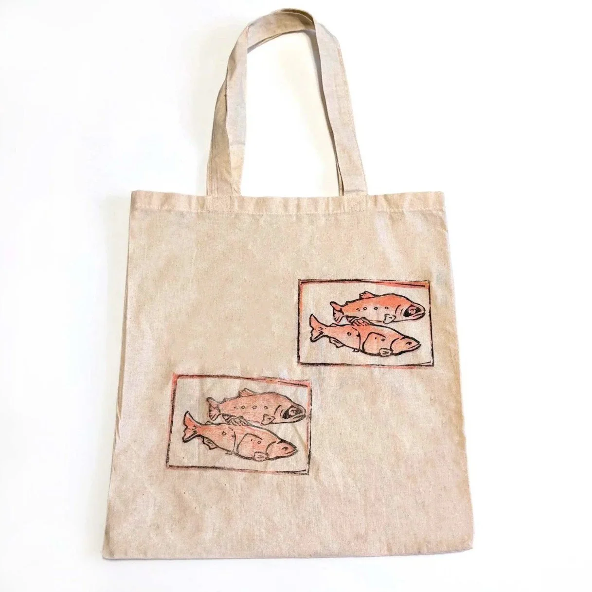 Multi-Block Printmaking on Tote Bags