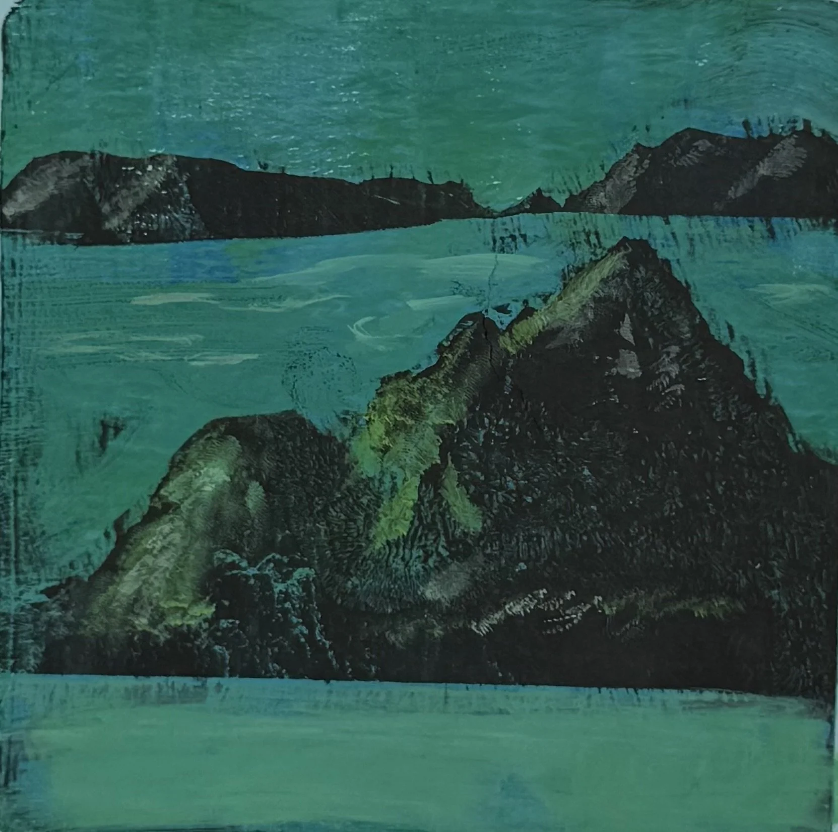 Plate Shift at Dawn - 2024 - Acrylic on Paper - Sold