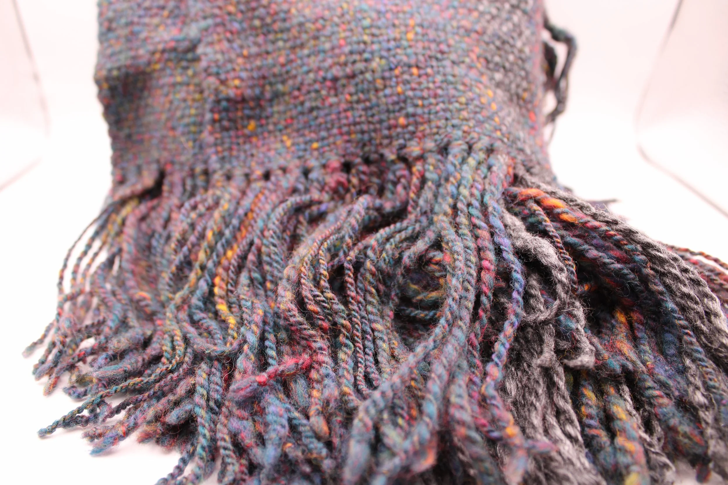 Blue Handspun Handwoven Shawl