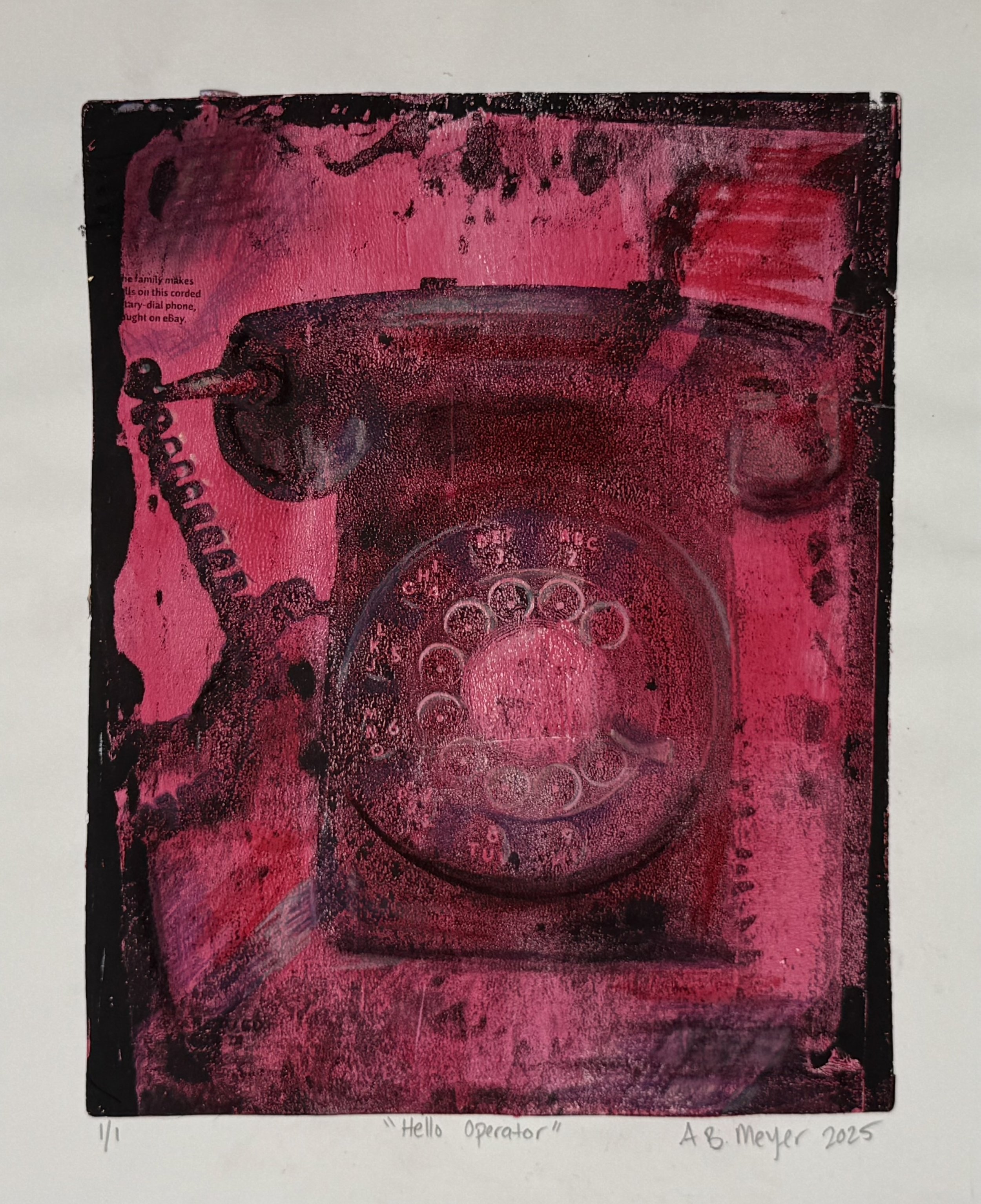 Hello Operator - 2025 - Acrylic on Paper - Sold