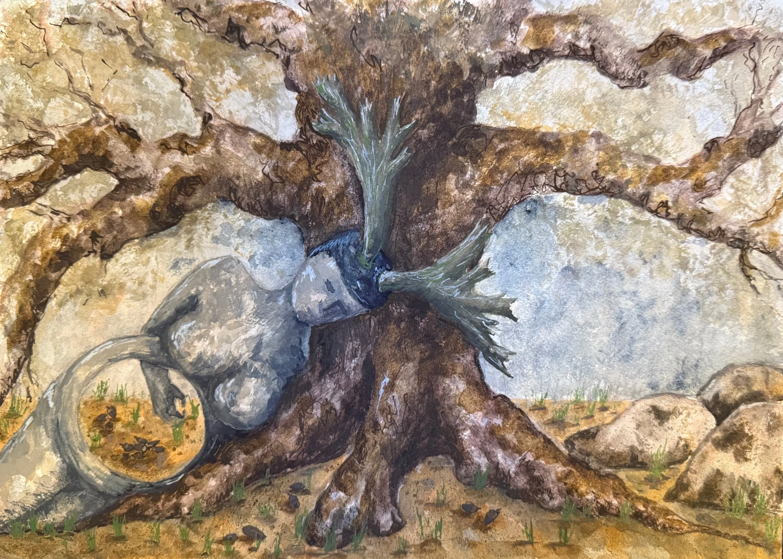 Nematon Reliquary - 2025 - Watercolor, Ink, and paper