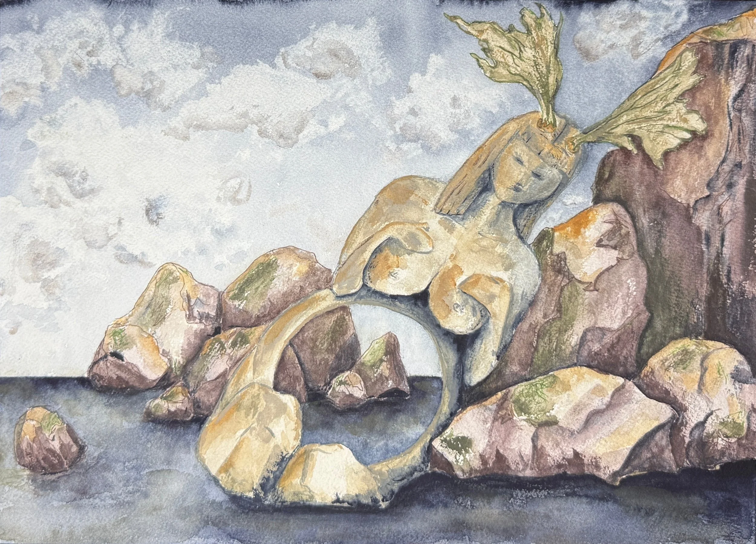 Cliffside Nemeton - 2025 - Watercolor and Paper