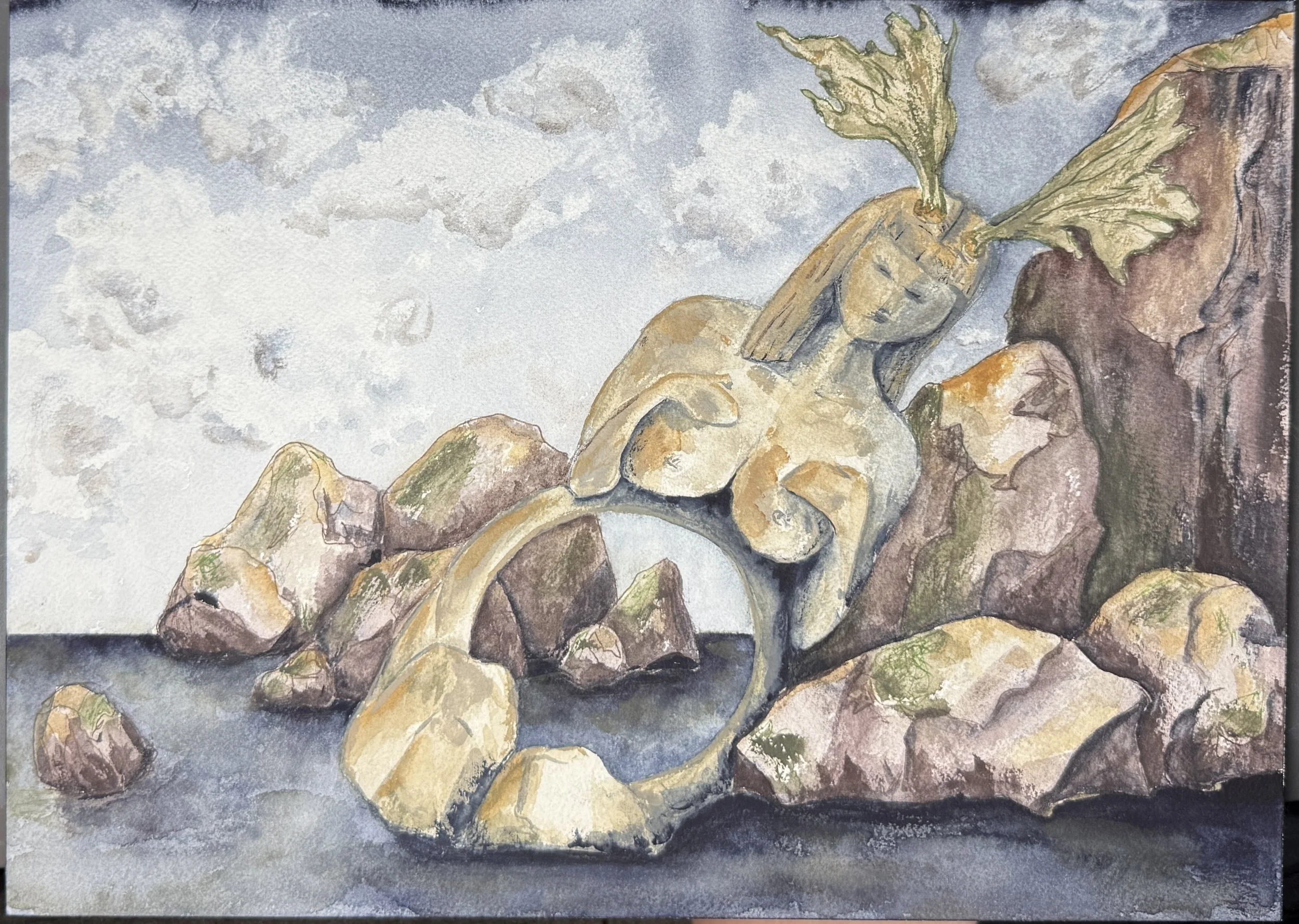 Cliffside Nemeton - 2025 - Watercolor and Paper